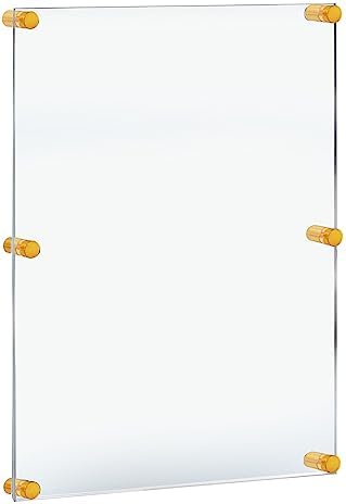 Azar Displays 105536-GLD Acrylic Floating Double Panel Wall Frame,24" x 36" Graphic Size, Overall Frame Size: 28" x 40", Gold