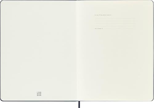 Moleskine Classic Notebook, Hard Cover, XL (7.5" x 9.5") Plain/Blank, Sapphire Blue, 192 Pages