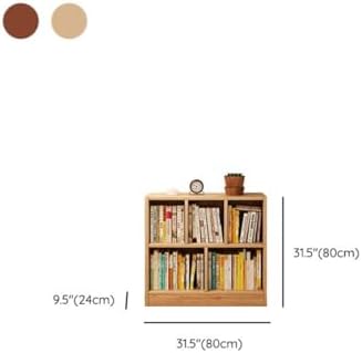 Lumber Organizer Shelf 3/4 Shelves, Lateral Filing or Vertical, Closed Back Floor-standing Bookshelf Rack Bookcase Cabinet Tiered Shelf Grid Storage Unit Dark Walnut 31.5"L x 9.4"W x 31.5"H