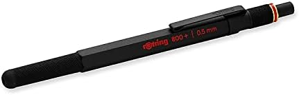 rOtring 800+ Mechanical Pencil and Touchscreen Stylus, Twist-to-Retract, HB 0.5 mm, Black Metal Barrel