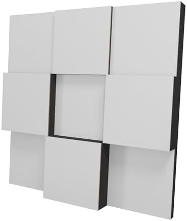 2 PACK — Acoustic Soundproofing Diffusion Panel | Acoustic Treatment for Recording Studio Home Office Podcast Living Room | Absorption - Reflection | Color Plates: (White, EDISON)