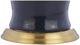 JONATHAN Y Julian Classic Ceramic Urn Metal LED Table Lamp 29", Navy