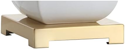 JONATHAN Y Vienna 25.5" Ceramic Metal Footed Vase Table Lamp, White/Gold