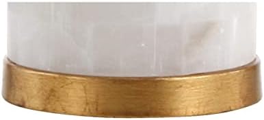 JONATHAN Y Eliza 25.5" Alabaster 2-Light Table Lamp, White/Gold Leaf