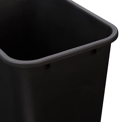 Amazon Basics Rectangular Commercial Office Wastebasket, Easy to Clean, Space-Saving,15.5"L x 11.5"W x 20"H, 10 Gallon, Black