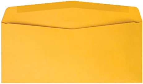 Quality Park #10 Envelopes, Durable 28 lb Kraft Paper, 4-1/8 x 9-1/2 Inches, Gummed, 500 per Box (QUA11162)