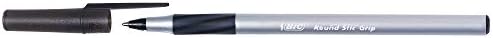 BIC Round Stic Grip Xtra Comfort Ballpoint Pens, Medium Point (1.2mm), Black, Soft Grip For Added Comfort And Control, 36-Count Pack (GSMG361-BLK) (Pack of 18, 648 Count Total)