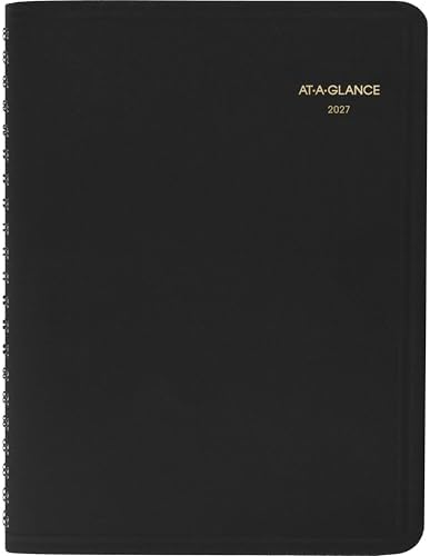 AT-A-GLANCE 2027 Appointment Book Planner, Daily Group Planner, 8" x 11", Four Person, Quarter-Hour, Black (708220527)