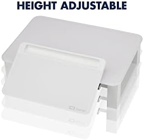 Quartet Desktop Glass Monitor Riser for Computer with Dry-Erase Board, Adjustable Height (Q090GMRW01)