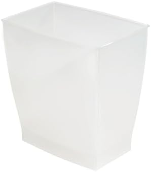 iDesign Small Plastic Bathroom Trash Can, Clear Frost
