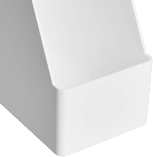 Amazon Basics Rectangular Plastic Desk Organizer, Magazine Rack, White, 2-Pack Temp