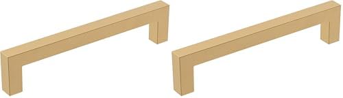 Amerock | Cabinet Pull | Champagne Bronze | 5-1/16 inch (128 mm) Center-to-Center | Monument | 2 Pack | Drawer Pull | Cabinet Handle | Cabinet Hardware