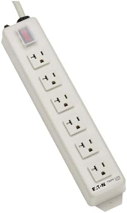 Eaton Tripp Lite Series Heavy Duty 20 Amp Power Strip, 6 Outlet, Metal, Under Desk & Wall Mount Option, 6ft Extension Cord, On/Off Switch Cover, Industrial Garage Shop Work Bench (TLM615NC20)
