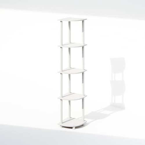 Furinno Turn-N-Tube Toolless Assembly 5-Tier Storage Shelves, White
