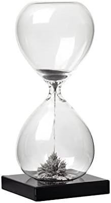 Torre & Tagus Magnetic Hourglass Sand Timer - 30 Second/Half Minute Magnetic Sand Clock with Gray Magnet Iron Powder and Black Base, Hand-Blown Hour Glass for Office Desk, Home Study, Games Room