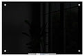 U Brands Glass Dry Erase Board, 24" x 36", Black Surface with Silver Grommets, Frameless, Includes Marker with Built-in Eraser