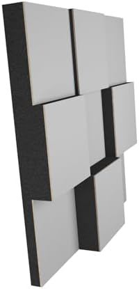 2 PACK — Acoustic Soundproofing Diffusion Panel | Acoustic Treatment for Recording Studio Home Office Podcast Living Room | Absorption - Reflection | Color Plates: (White, EDISON)