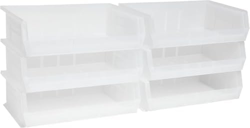 Akro-Mils 30255 AkroBins Plastic Storage Bins, 11"x16"x5", Clear, 6-Pack