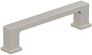 Amerock 10BX37031G10 | Satin Nickel Cabinet Pull | 3-3/4 inch (96mm) Center-to-Center | 10 Pack | Bridgeport | Furniture Hardware