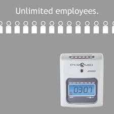 Pyramid Time Systems - 2500 Auto-Aligning Time Clock Bundle [2500K1] | Employee Time Clock, for Small Business, System With 100 Time Cards, 2 Ribbon Cartridges, 10-Slot Rack & Security Keys