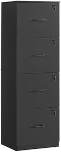 VASAGLE 4 Drawer File Cabinet with Locks, for A4, Letter Sized Documents