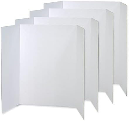 Pacon Presentation Boards, Single Wall, White, 48" x 36", 4 Count