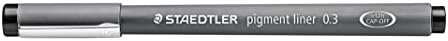 Staedtler Pigment Liner, Fineliner Pen for Drawing, Drafting, Journaling, .3mm, Black, 308 03-9