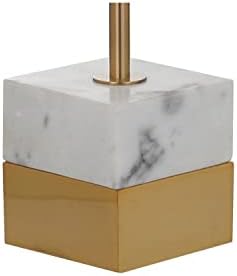 JONATHAN Y 56.5" Adjustable Library Floor Lamp Metal/Marble, Brass Gold