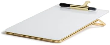 U Brands Glass Dry-Erase Desktop Easel, Tempered Glass, Gold Metal Stand, Removable Clip (Pack of 2)