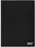 Staples 2027 Monthly Planner, 8x11 Inch, Black Faux Leather, ST52184