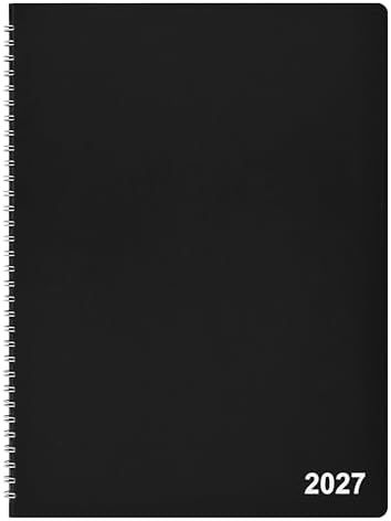 Staples 2027 Monthly Planner, 8x11 Inch, Black Faux Leather, ST52184