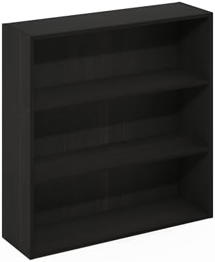 Furinno PASIR Book Shelf, 3-Tier Bookshelf with Open Storage Shelf, Standing Bookcase, 9.3 x 31.3 x 31.5, Easy Assembly, for Living Room, Bedroom, Home Office, Espresso