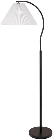 JONATHAN Y Devon 60.5" Modern Glam Arc Floor Lamp, Black