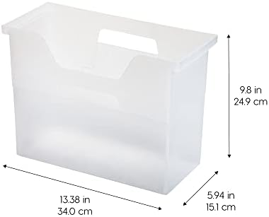 IRIS USA 6-Pack Medium Desktop File Box with Open Lid, Clear | Organize classroom papers, lesson plans and supplies with portable storage for teachers, schools and educators