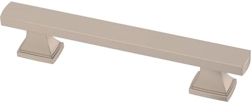 Franklin Brass 10 Pack Brushed Nickel Cabinet Handles 3-3/4 inch (96mm) Kitchen Cabinet Handles and Drawer Pulls for Cupboards and Dressers | Tiered Foot