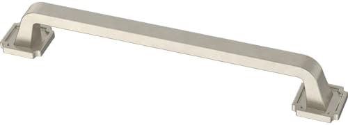 Franklin Brass 10 Pack Brushed Nickel Cabinet Handles 6-5/16 inch (160mm) Kitchen Cabinet Handles and Drawer Pulls for Cupboards and Dressers |Notched Backplate