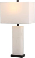 JONATHAN Y Tiggie 27" Alabaster Table Lamp, White Alabaster/Black