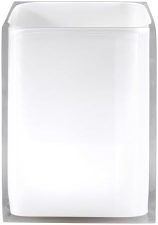 IZOD - Wastebasket, Decorative Trash Can, Durable, Dorm Room Essentials, Modern Home Decor (Marina Collection, White)