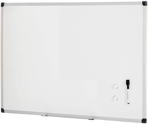 Amazon Basics Magnetic Dry Erase Whiteboard, 36"W x 24"H, Aluminum Frame, Silver/White, Easy to Install and Clean