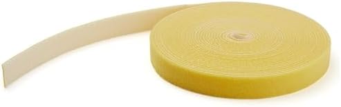 StarTech.com 100ft Hook and Loop Roll - Cut-to-Size Reusable Cable Ties - Bulk Industrial Wire Fastener Tape/Adjustable Fabric Wraps Yellow/Resuable Self Gripping Cable Management Straps (HKLP100YW)