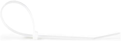StarTech.com 10"(25cm) Cable Ties - 1/8"(4mm) wide, 2-5/8"(68mm) Bundle Diameter, 50lb(22kg) Tensile Strength, Nylon Self Locking Zip Ties w/Curved Tip, 94V-2/UL Listed, 1000 Pack - White, TAA