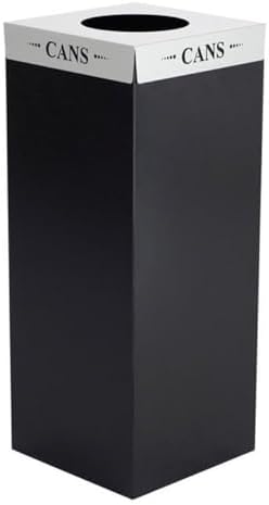 Safco Products 2990CZ Square-Fecta Recycling Receptacle Lid, Cans (for use with Public Square Base Sold Separately), Silver