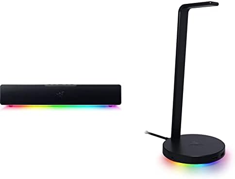 Razer Leviathan V2 X: PC Soundbar with Full-Range Drivers & Base Station V2 Chroma: Chroma RGB Lighting - Non-Slip Rubber Base - Designed for Gaming Headsets - Classic Black