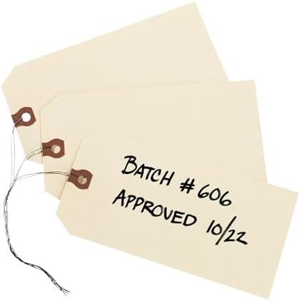 Avery® Shipping Tags with Wire, 11.5 pt. Stock, 4-1/4" x 2-1/8", 1,000 Manila Hang Tags (12604)