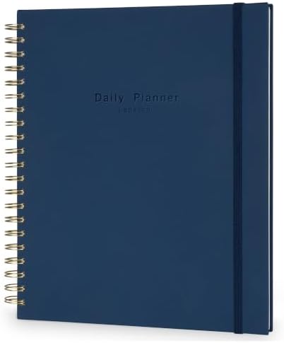 AuroPlanner Undated Daily Planner Notebook 8.5x11 Hourly Schedule Blue