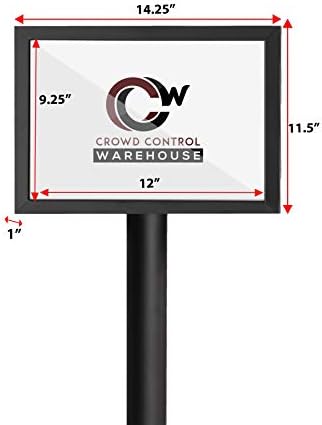CCW 11 X 14 Horizontal Pedestal Floor Sign Frame, Black Powder-Coated Steel