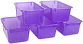 Storex Small Cubby Bins – Plastic Storage Containers for Classroom, 12.2 x 7.8 x 5.1 inches, Candy Violet, 5-Pack (62478A05C)