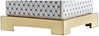 JONATHAN Y Cleo 21.5" Ceramic Metal Ginger Jar Table Lamp, White/Navy