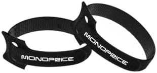 Monoprice Hook & Loop Fastening Cable Ties 6inch, 100pcs/Pack - Black