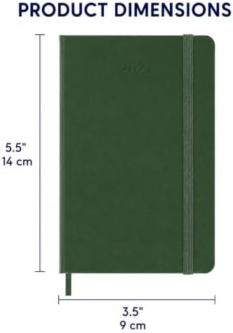 Moleskine 2027 12-Month Weekly Planner, Pocket, Myrtle Green, Softcover